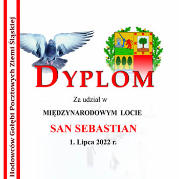 Dyplom na lot San Sebastian