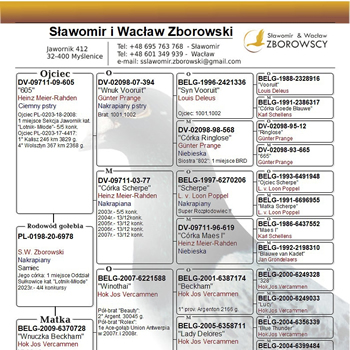 Rodowód:Sławomir & Wacław Zborowscy